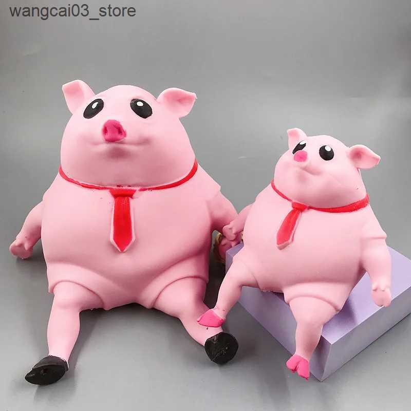 Decompression Toy Pink Pig Squeeze Doll Fidget Toys Slow Rebound TPR 25cm Squishy Piggy Anti Stress Decompression Toy Stress Relief Toy Gift J144 L240