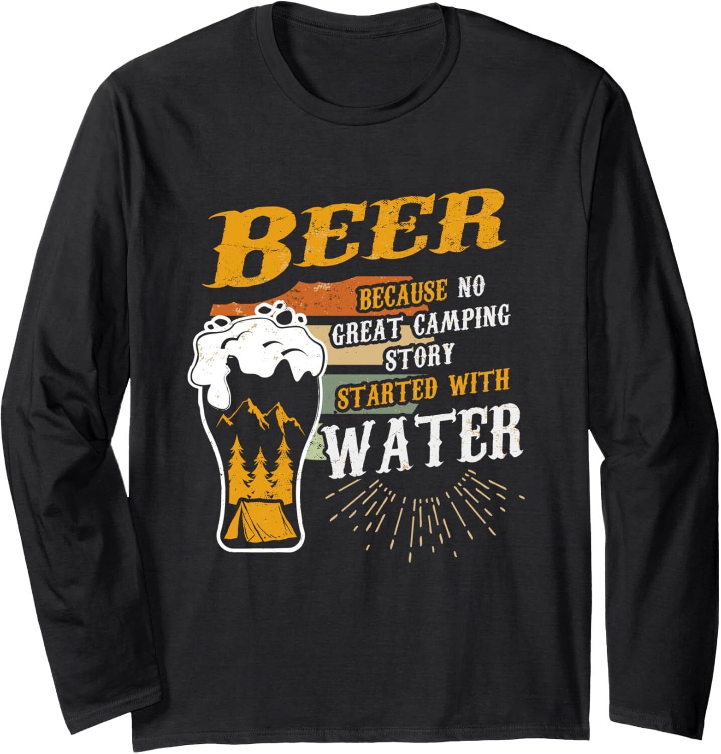 Long Sleeve Shirts for Men sweatshirt Funny Beer Drinks Night Party Camp Friends Camping Story Long Sleeve Tee Streetwear Casual tops clothes