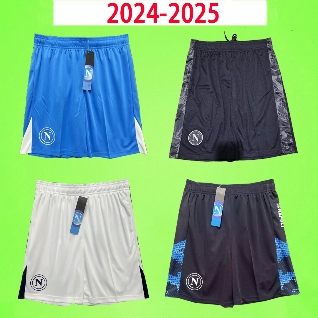 24/25 Napoli soccer shorts Naples 2024 2025 OSIMHEN KVARATSKHELIA MARADONA ZIELINSKI mens football pants goalkeeper uniform GK home away third blue white black S-2XL