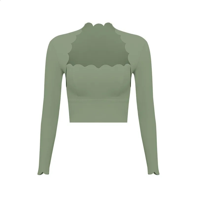 Square Neck Tight Fitting for WomenHigh ElasticitySlimming SportsLong SleevedProfessional RunningQuick DryingFitness 240918