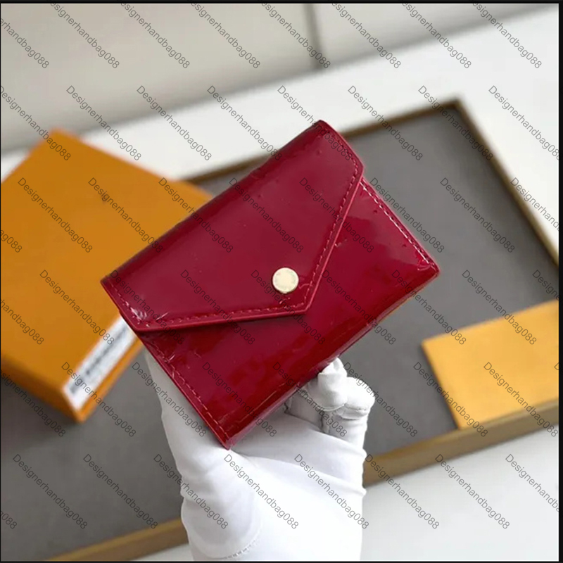 Patent leather Wallet Designer short wallet Victorine Card Holder Coin Purse 12cm With Gift Box