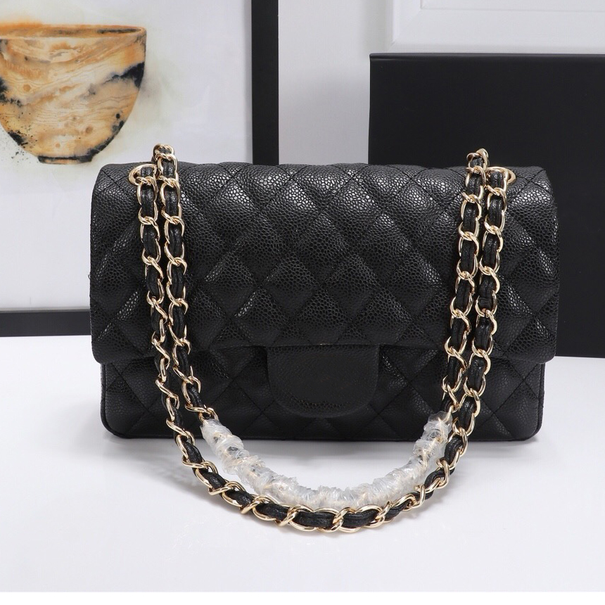 10A Top Tier Quality Jumbo Double Flap Bag Luxury Designer 25CM 30cm Real Leather Caviar Lambskin Classic All Black Purse Quilted Handbag Shoulder Bags