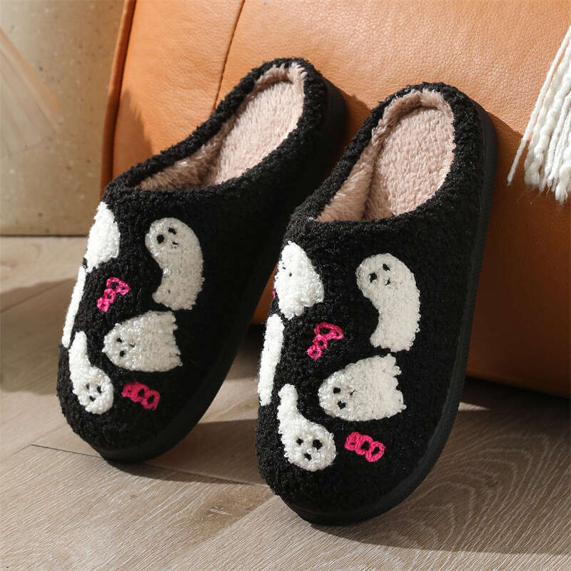 Autumn Winter Woman Flip ps Cute Cotton Slippers Indoor Slipper And Plush Shoes Halloween Warm cotton slippers