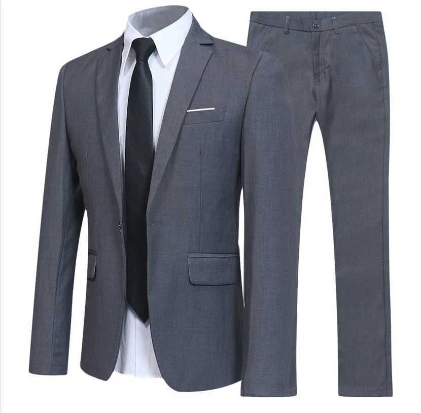 Mens British Style Elegant Blazers 2 Pieces Sets Business Shirt Pants Jacket Coat 3 Suits Formal Dress Wedding Luxury Suit X250704