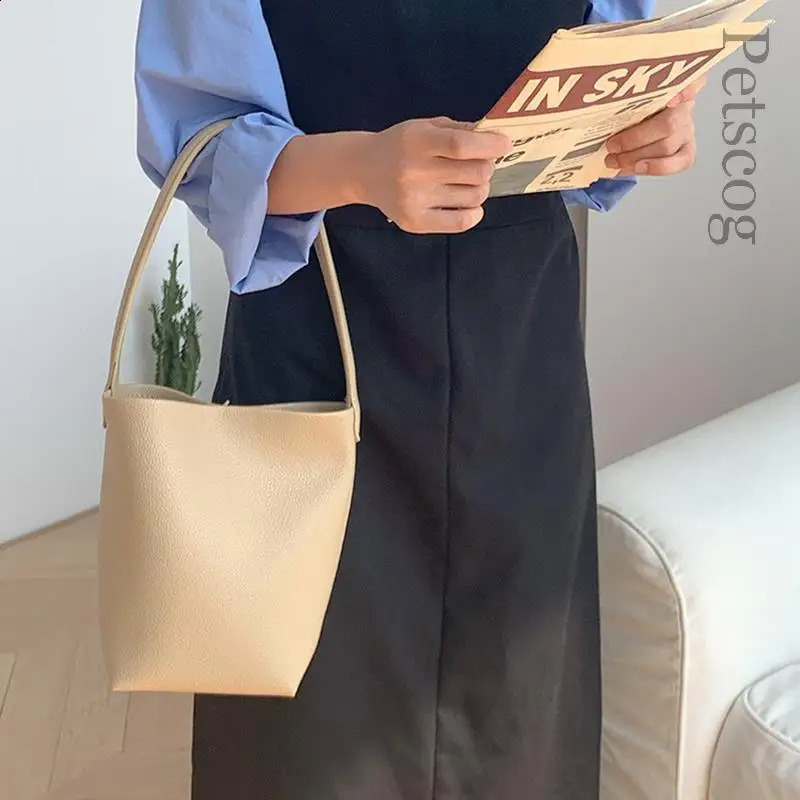 Pu Soft Leather Bucket Bag Large Capacity Womens Single Shoulder Bag er Female Tote Fashion Handbags Bolsas 240918