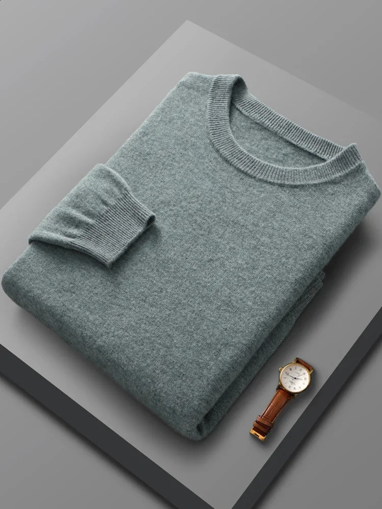 Spring Autumn 100% Wool Pullover Sweater Men O-neck Long-sleeve Cashmere Knitwear Female Clothing Mens Clothing 240919 - view 7