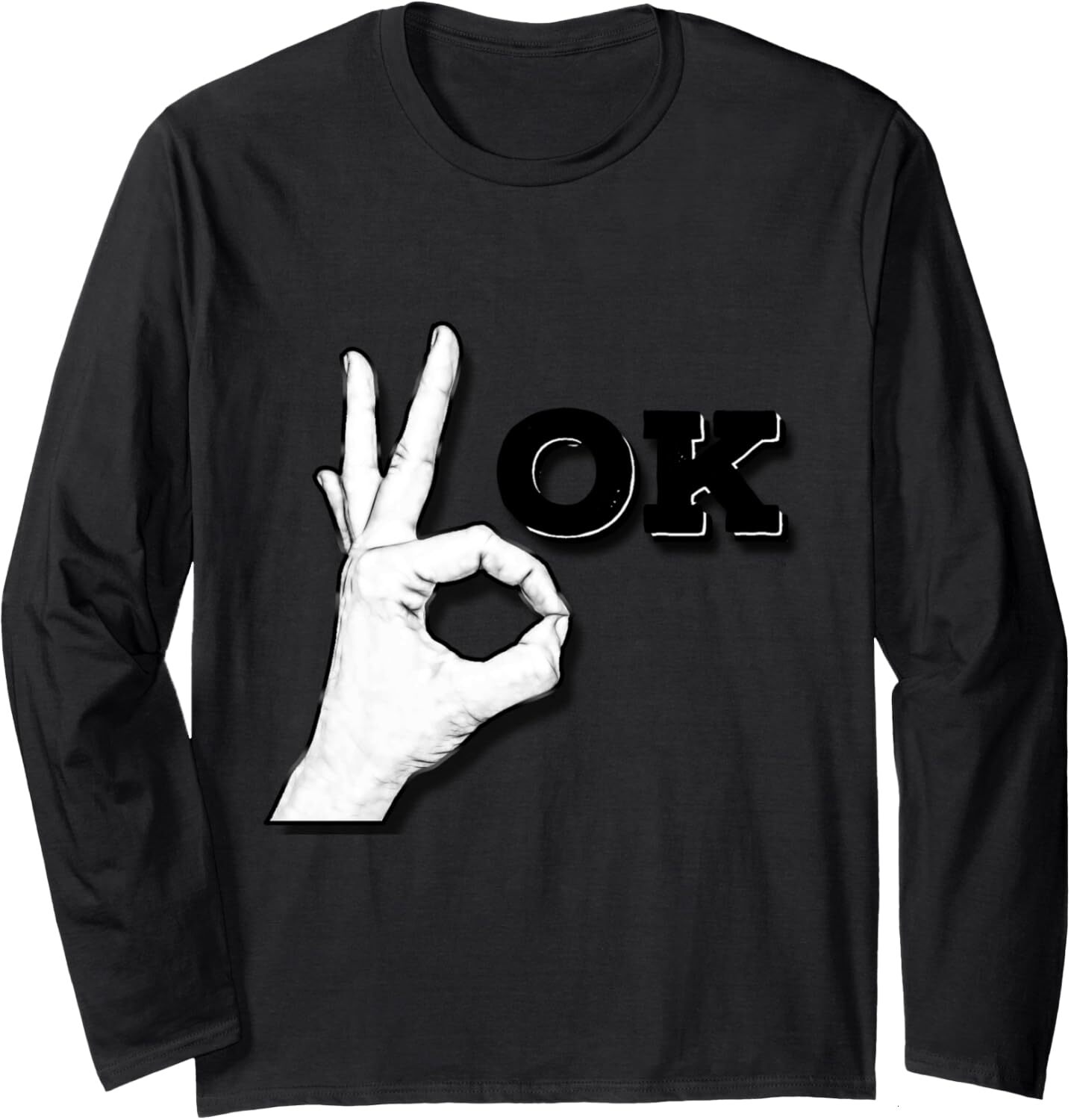 Long Sleeve Shirts for Men sweatshirt OK Hand Sign Funny Cool Okay Diver Gift Long Sleeve Tee Streetwear Casual tops clothes