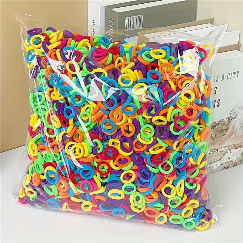 Trendy Girl Hair Accessories - 500 Pieces 2cm No-Seam Elastics, Perfect for Children