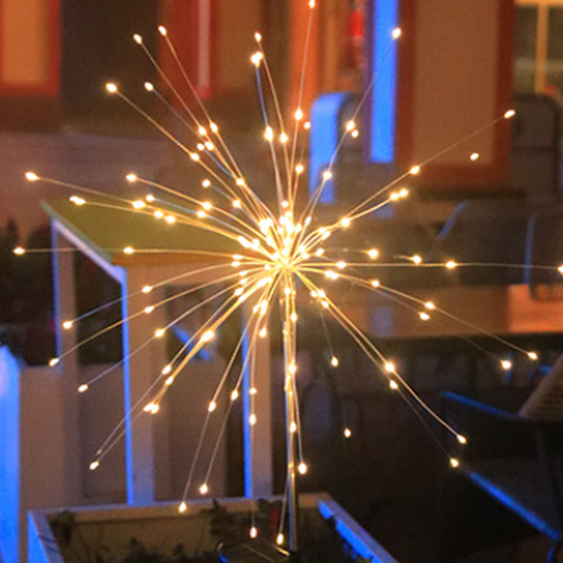 Solar energy ground plug fireworks lights full of stars copper wire light string dandelion outdoor waterproof lights patio installation LED Lights