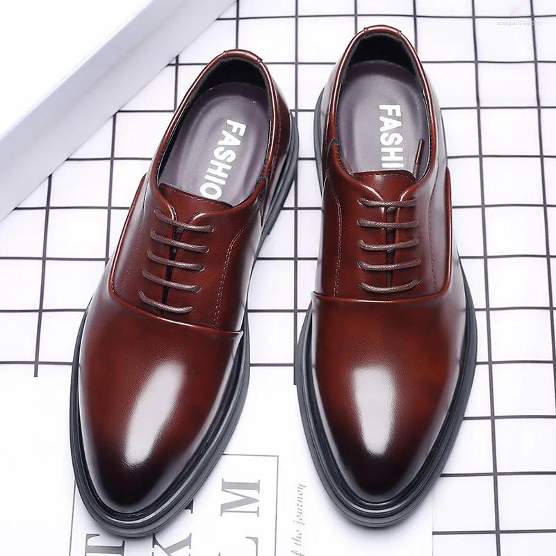 - Men Business Formal Leather Patent Low Top Men's Wedding Black Oxford Pointed Office Man Shoe