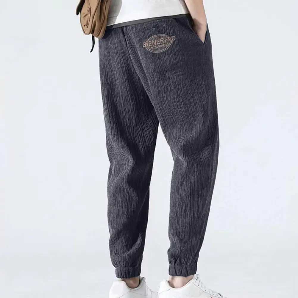 Summer New Ice Silk Mens Ankle-banded Outdoor Elastic Breathable Straight Leg Sweatpants Casual Pants Z260315