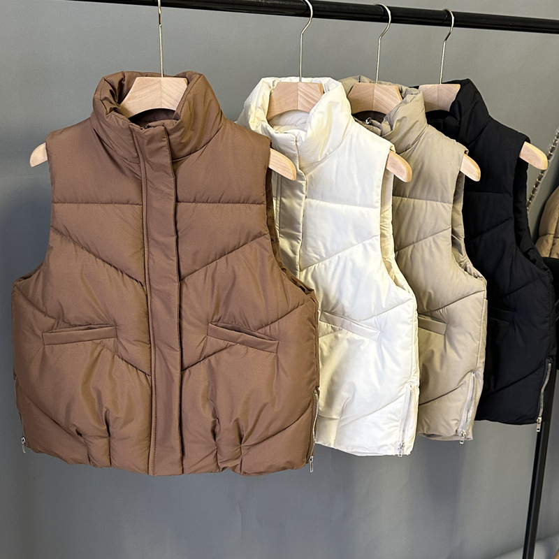 L Designer Puff Vest Warm Yoga Clothes Jacket Down Cotton Vest Coat Women Stand Collar Small Fragrance Sleeveless Outer Wear Tank Tops Autumn/winter