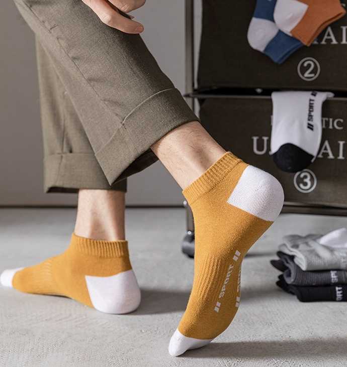5 pairs/set of letter printed mens socks low cut ankle socks for summer and spring W240905