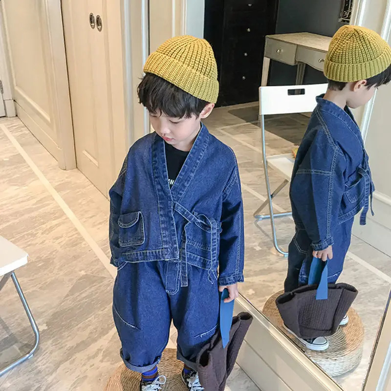 Children Clothes Kids Suit demin jacketjeans Pant Winter Spring baby Boys clothing set Tracksuit outfit 2-8 years 240913