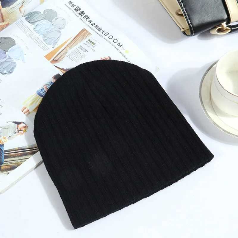 Wintercustom Made Hats for Women Beanie Cap Solid Warm Hats Knitted Skullies Beanies Man Thick Warm Caps Black Gray White ColorsX240924