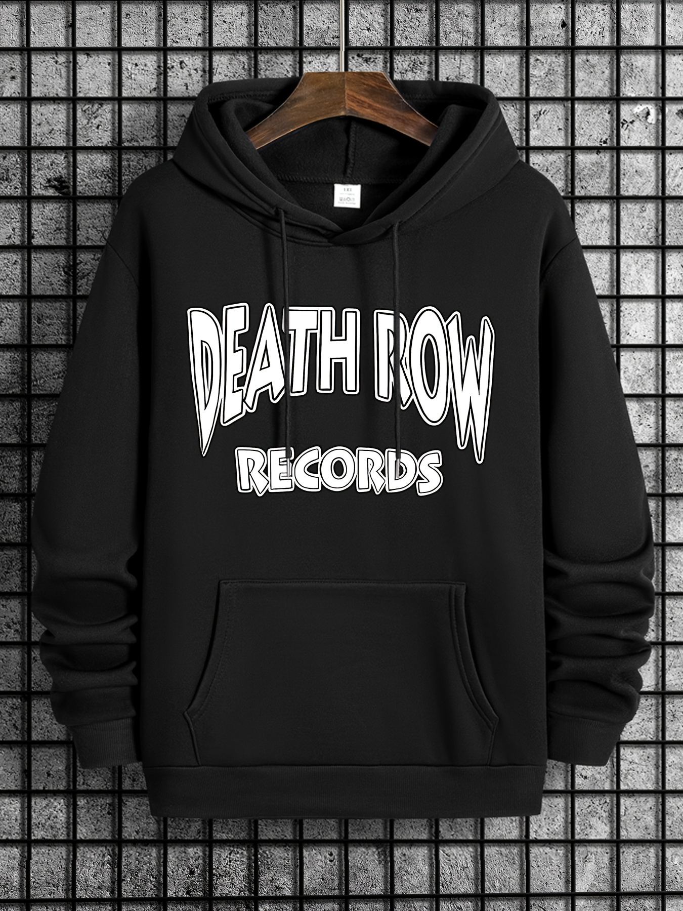 Big & Tall Plus Size DEATH ROW RECORDS Drawstring Hoodie - Comfortable Stylish Long Sleeve Autumn & Winter Wear for Men - Meticulously Crafted, Soft, 