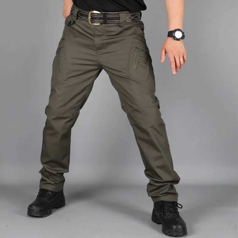 2025S Fashion Designer New Casual Tactical Men Cargo Pants Multi Pockets Safari Style Trousers Waterproof Male Strtwear Hiking Plus Size S XL Z