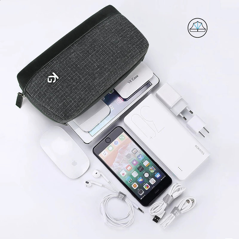 Large capacity electronic organizer travel cable bag digital storage external portable splash proof accessories waterproof 240724