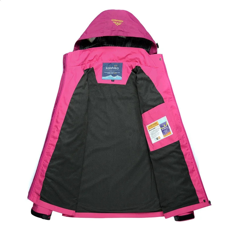 Womens Autumn Hiking Jacket Outdoor Raincoat Windproof Waterproof Hooded Camping Bike Climbing Warmth 240919