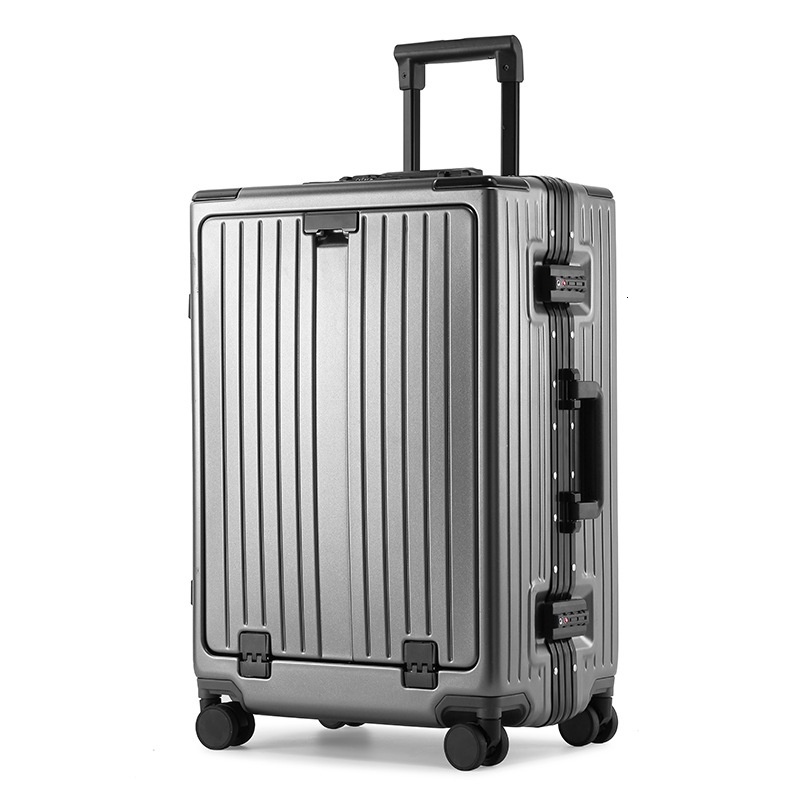 Luggage box with high aesthetic value, female front opening, business travel male aluminum frame, trolley computer boarding password box, 20 inches