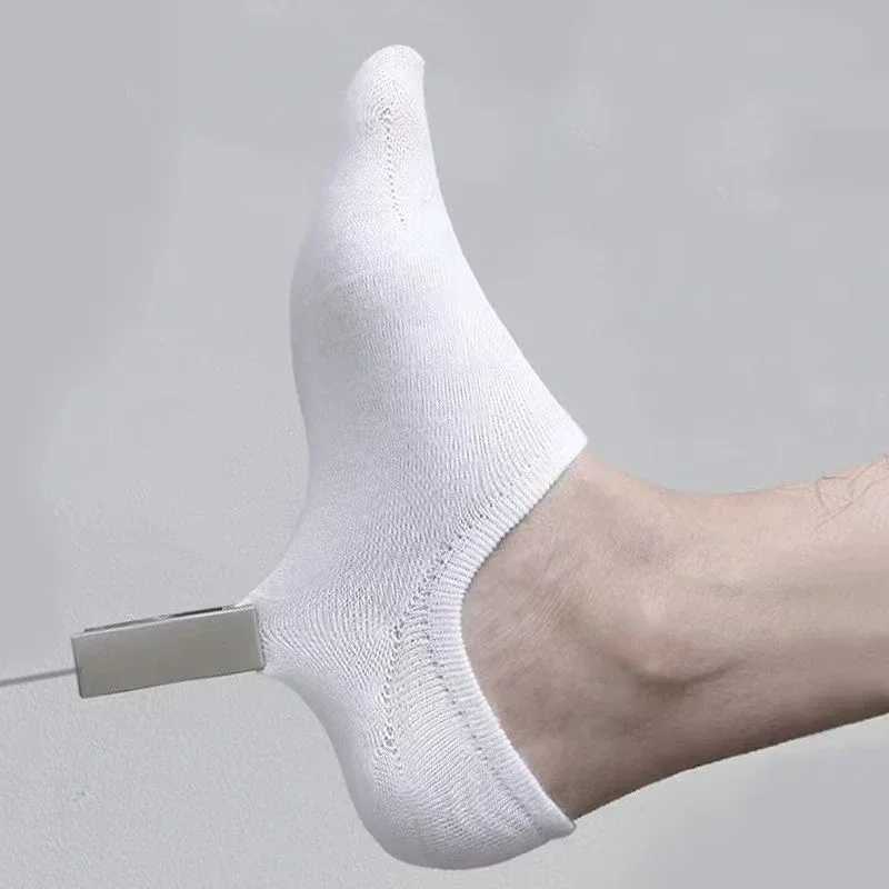 1/10pairs Invisible Socks for Men Ankle Short No Show Low Cotton Black White Non-slip Silicone Summer Thin Sock BreathableX240923