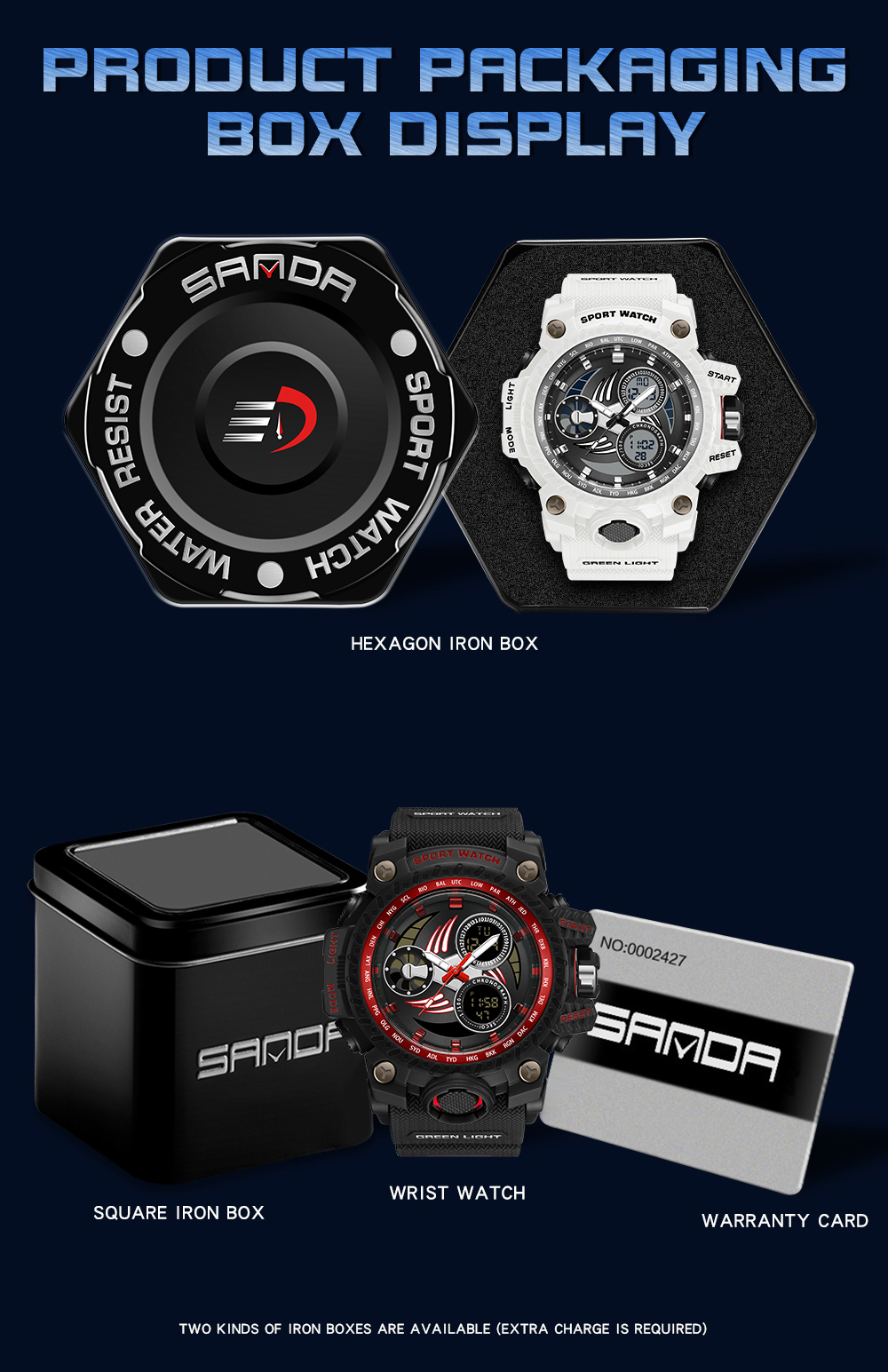 SANDA 3155 2025 G style new men's watch 50M waterproof and shock-absorbing sports military quartz watch men's digital watch clock 08