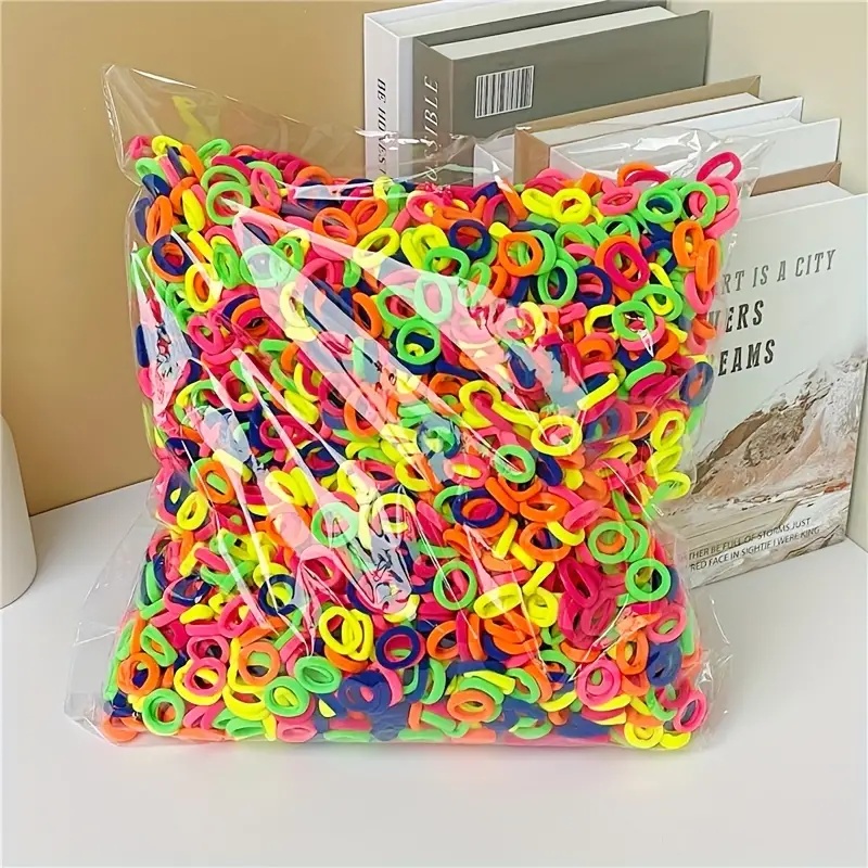Trendy Girl Hair Accessories - 500 Pieces 2cm No-Seam Elastics, Perfect for Children