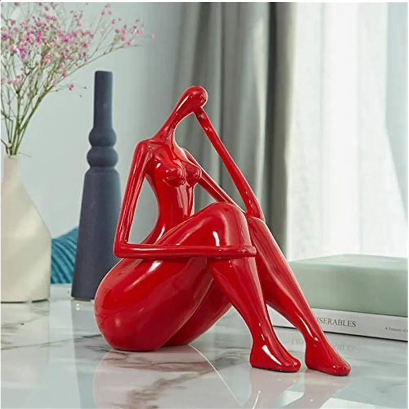 Creative Decoration Woman Body Sculpture Lady Statue Figurine Yoga Decor Arts Table Centerpiece Home Gifts Modern Art Furnishing 240920