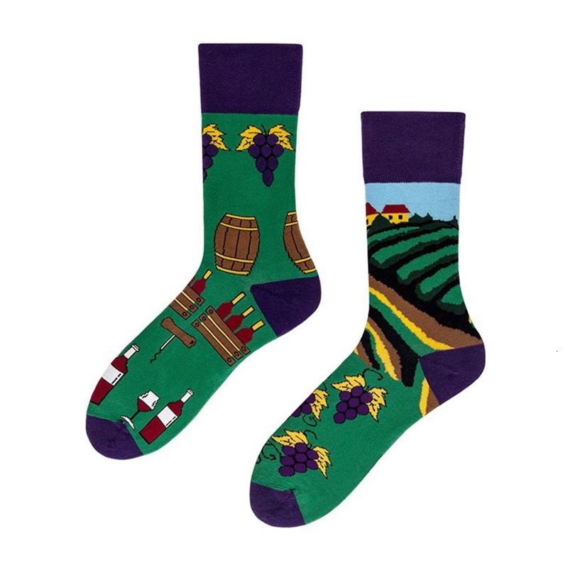 Mens And Womens Socks Personalized Cartoon AB Trendy Hosiery Creative Fashion Sports Cartoon Mid Tube Cotton Socks