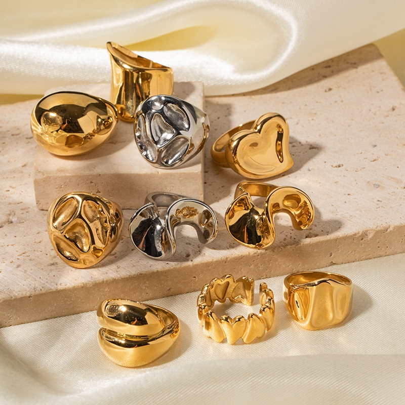 Minimalist Ins18k Gold Stainless Steel Simple Cluster Rings for Women Men Desinger Luxury Fashion Engagement Jewelry Gifts Fressshipping Wholesales