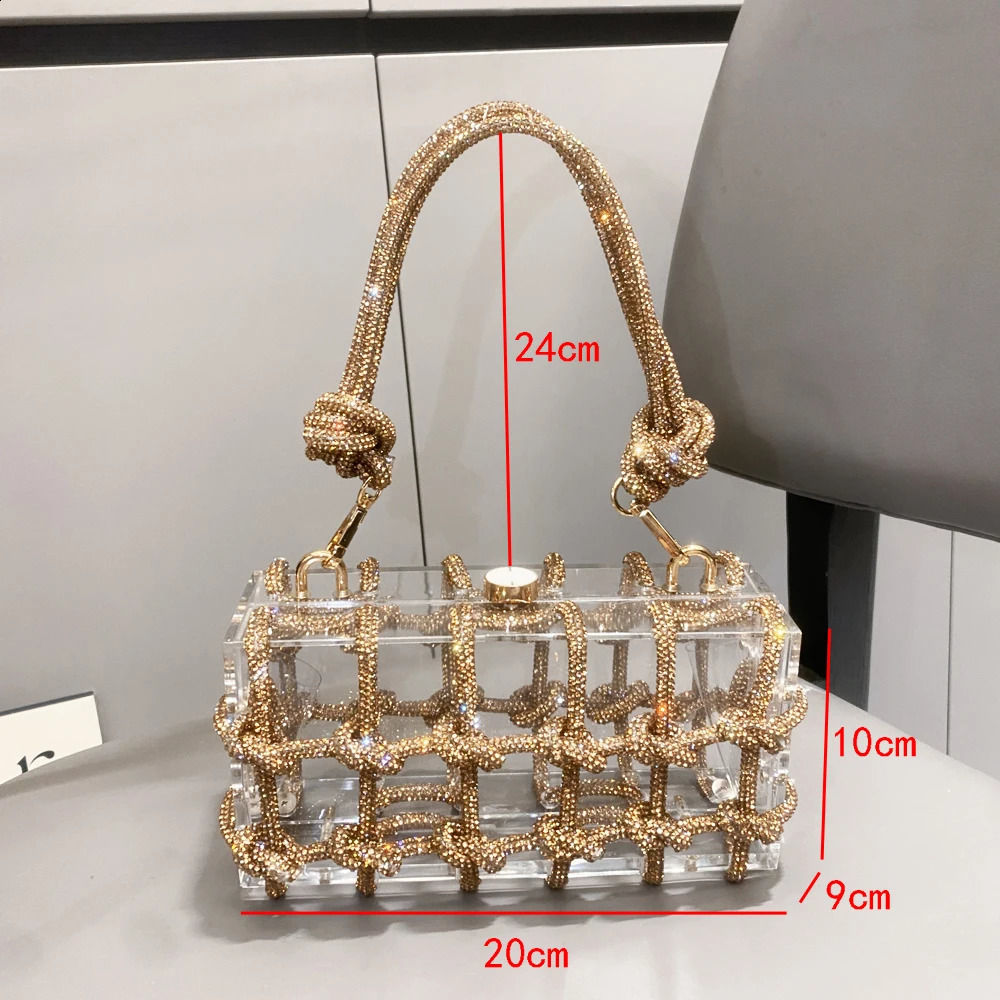 Handle Rhinestones Evening bag silver Crystal handmade Bags for Women Purses and Handbags er banquet bag 250103