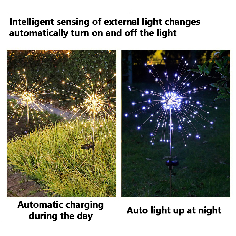 led solar ground fireworks dandelion string lights garden Christmas decoration lights outdoor lawn garden lights
