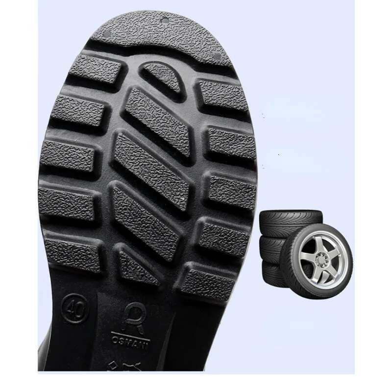 Men's Tall Fashion Waterproof Protective Solid Color Rain Men Outdoor Work Rubber Boots Platform Boot