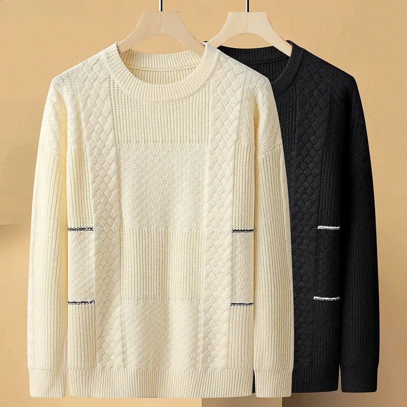 Suepr Autumn Round Neck Mens Knitted Bottom Sweater Size XL XXL 4XL 5XL 6XL 7XL 8XL 9XL 240923