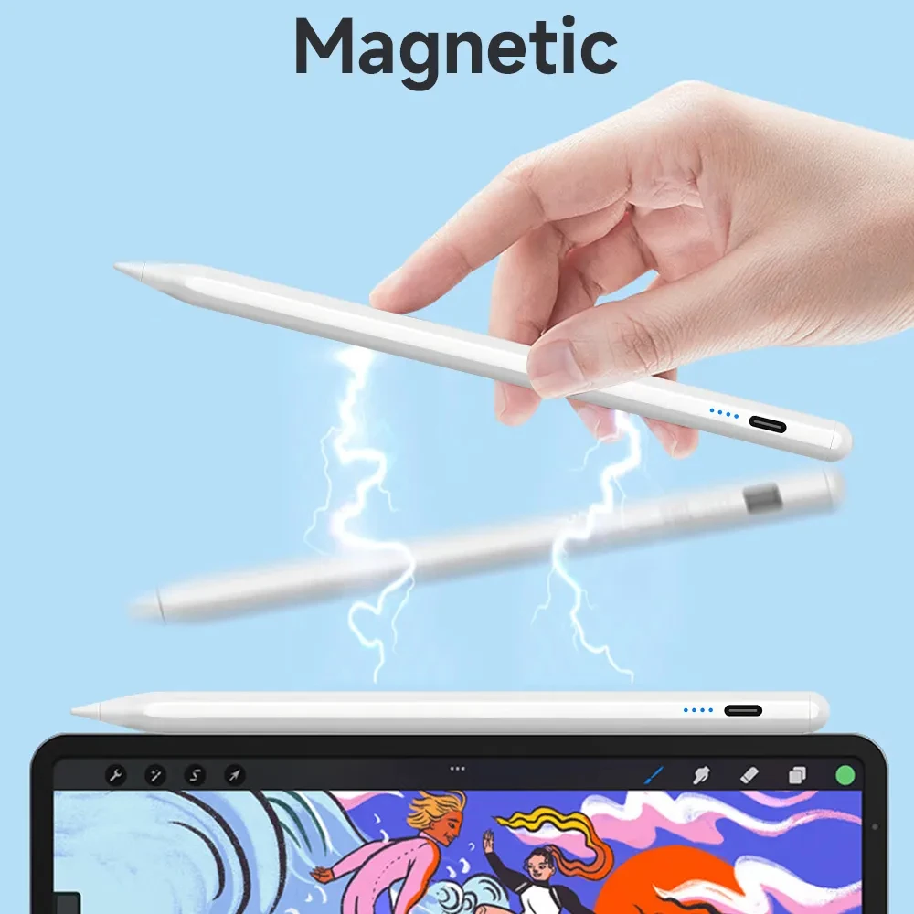 Universal Active Stylus Touch Pen For Apple Pencil Android iOS Capacitive Screen Stylus Pens Magnetic Adsorption For Samsung iPad Xiaomi Tablet access