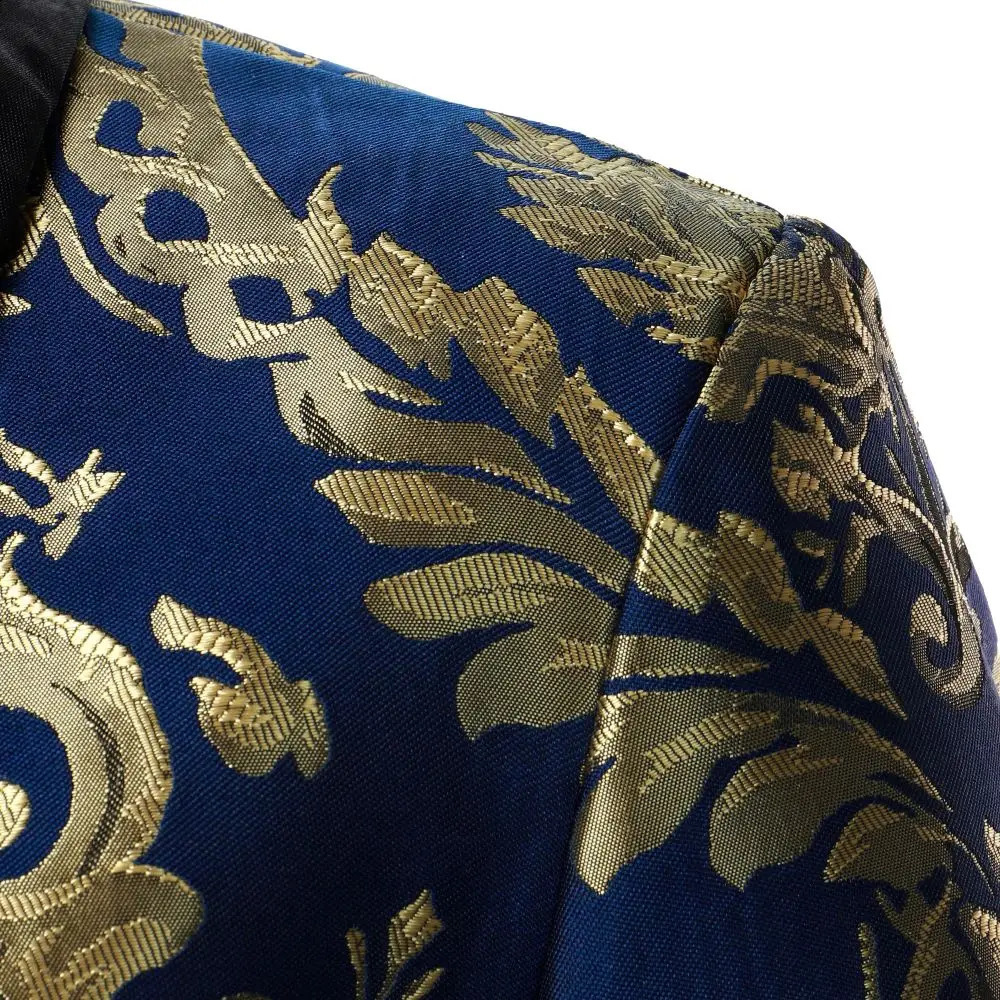 Mens Coat Textured Embroidery Mens Blazer Business Banquet Casual Street Style Stage Performance Mens Wear Jacket 240914