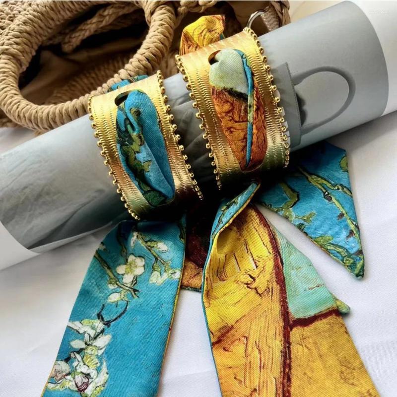 Silk Scarf Personalized Bangle Bracelet for Women | Unique 2024 Style 4
