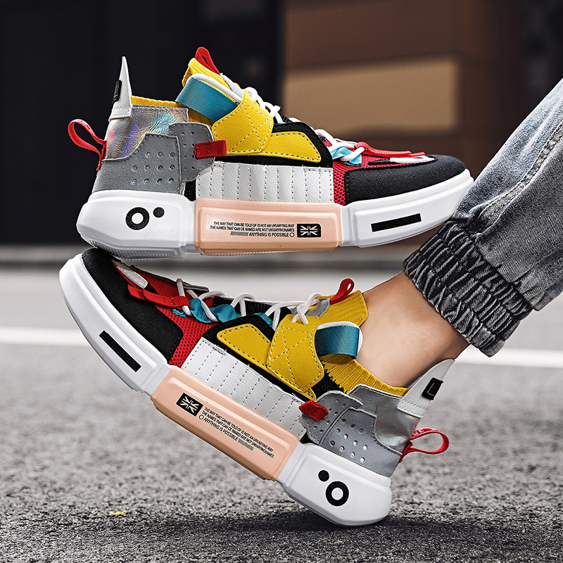 QZHSMY Summer 2022 Mixed Colors Sneakers Men Breathable Trendy Male Couple Shoes Big Size 46 Light Casual Shoe Atillas Hombre