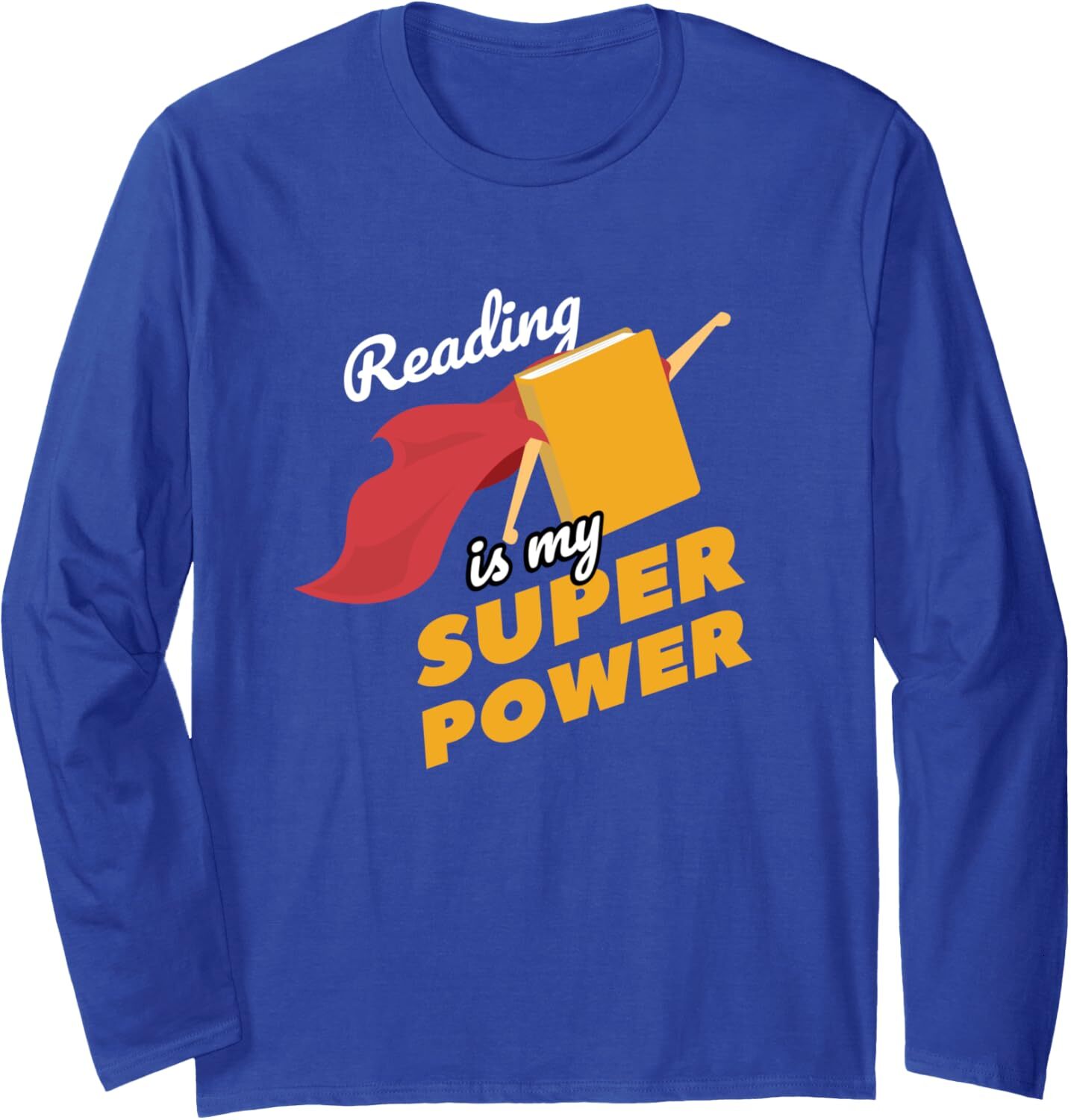 Long Sleeve Shirts for Men sweatshirt Reading is my Superpower Fun Cute Book Hero Gift Long Sleeve Tee Streetwear Casual tops clothes