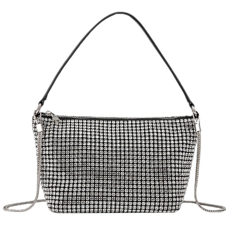 Trendy Water Diamond Women's Bag Summer Edition Versatile Full Diamond Chain Single Shoulder Cross Shoulder Handheld Underarm Bag