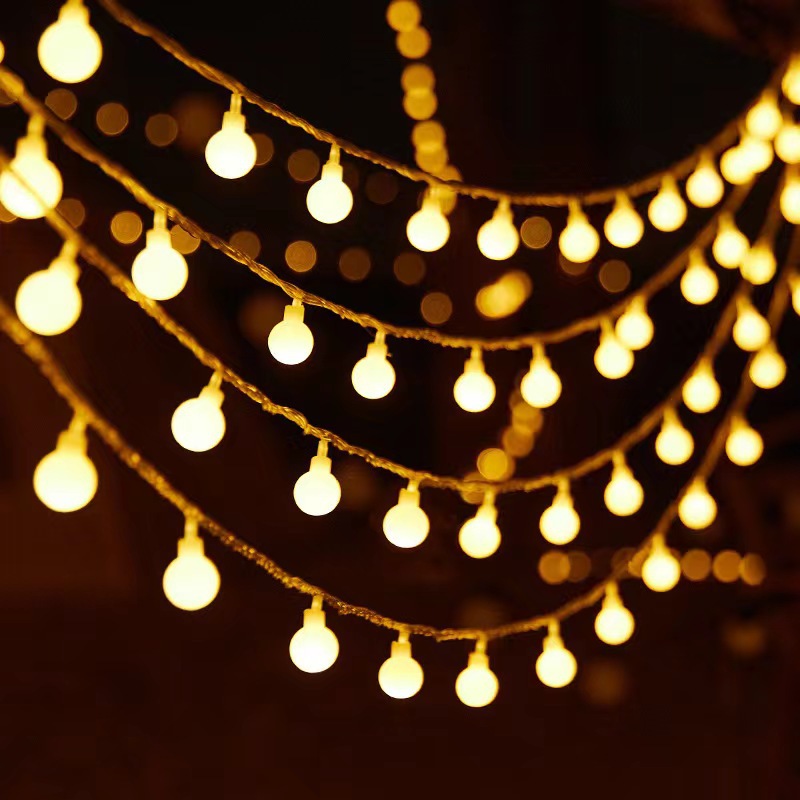 Crystal Bubble Ball plug-in model LED string lights camping ambient string lights Christmas outdoor patio holiday decoration lights battery