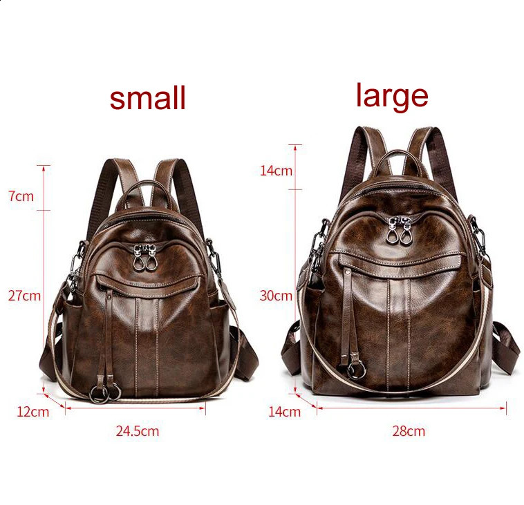 Womens leather backpack teenage girls laptop bag school Rucksack Mochila Feminina 240724