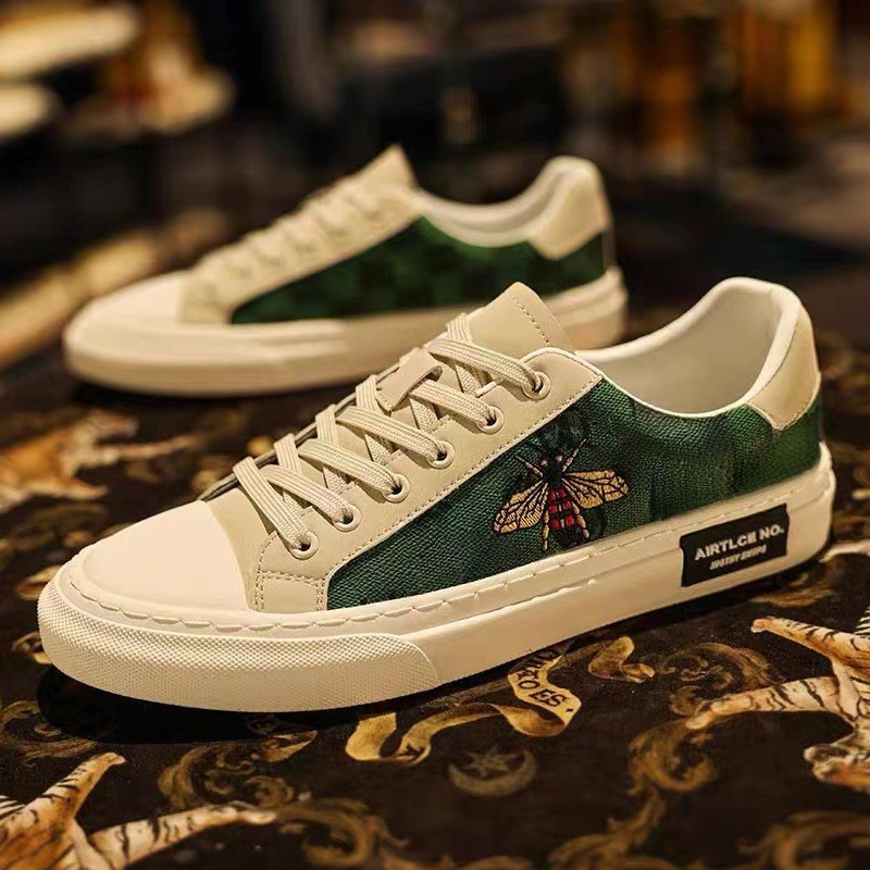 2024 Men's breathable canvas board shoes new style for small white men summer trendy leather shoes for the general public Little white shoes Casu