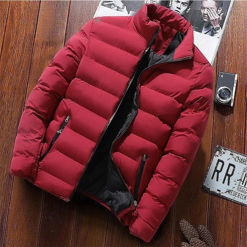 Thick autumn/winter mens sports cotton jacket stand up collar cardigan outdoor padded jacket casual jacket warm jacket 240924