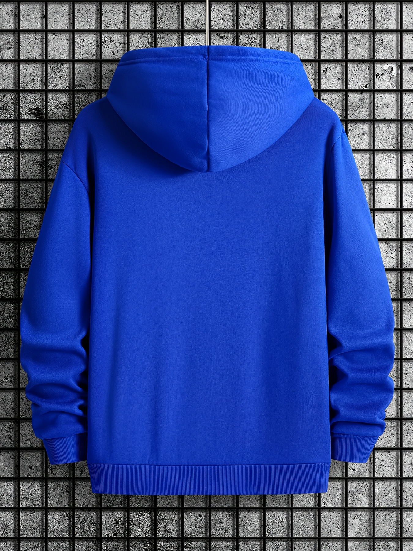 Men's LA Print Casual Hoodie - Fashionable Drawstring Pullover with Kangaroo Pocket, Comfortable Polyester Blend for Fall/Winter