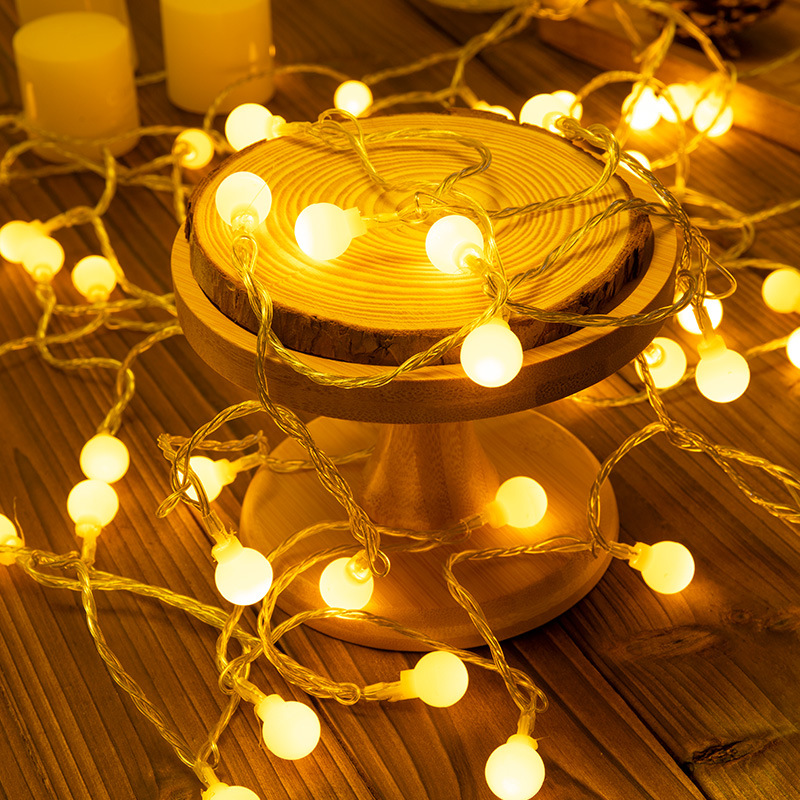 Warm Beads LED Star Lights Camping Ambient String Lights Christmas Outdoor Patio Festival Decoration Lights Battery