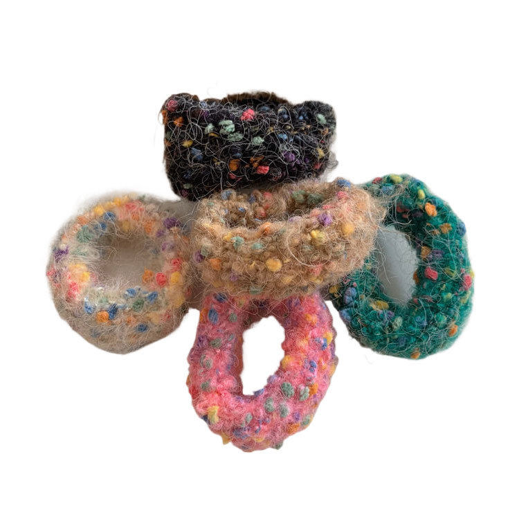 High Elasticity Hair Bands for Winter - Cute Colorful Pom-Pom Clips with Plush Material