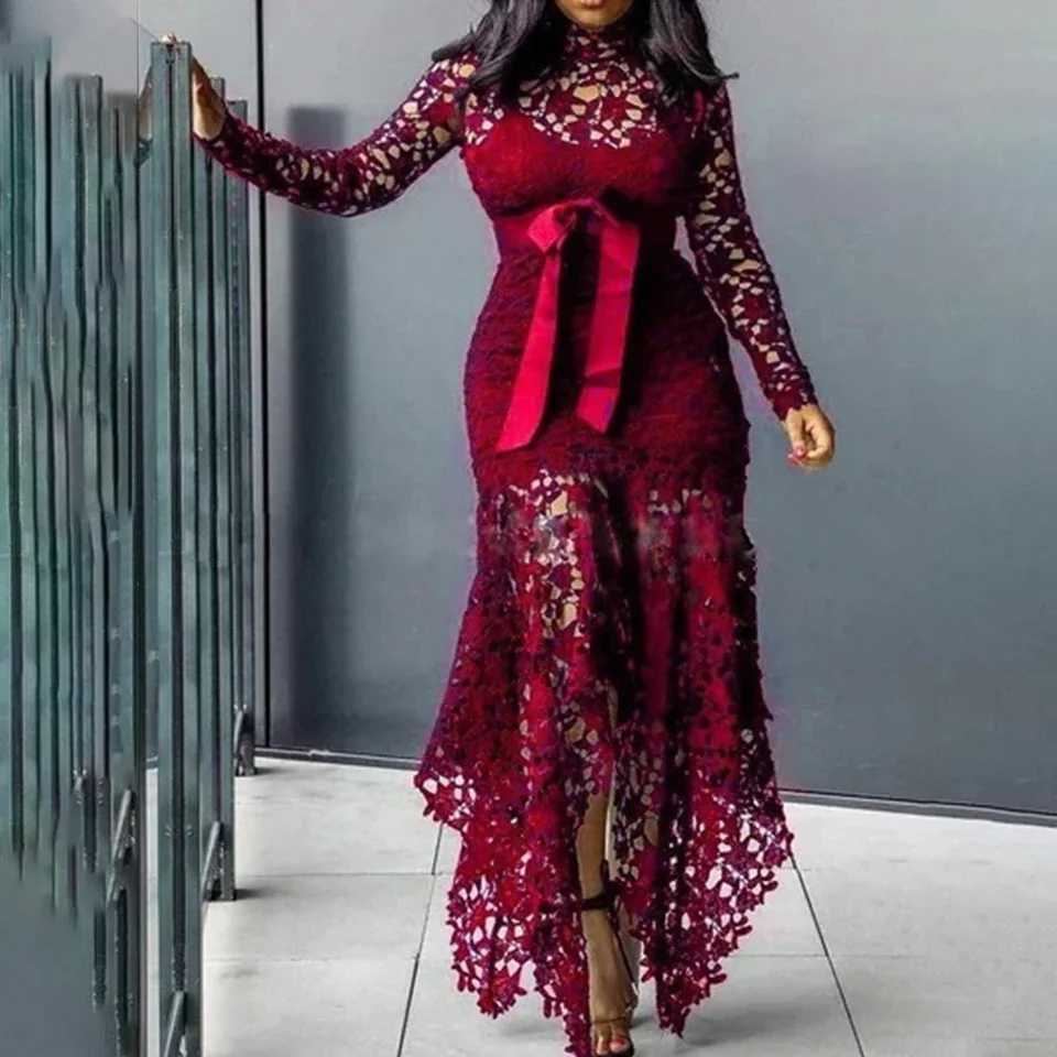 Affordable new lace womens dress Bodycon evening dress women Maxi dress long Slve Plus size CL240924