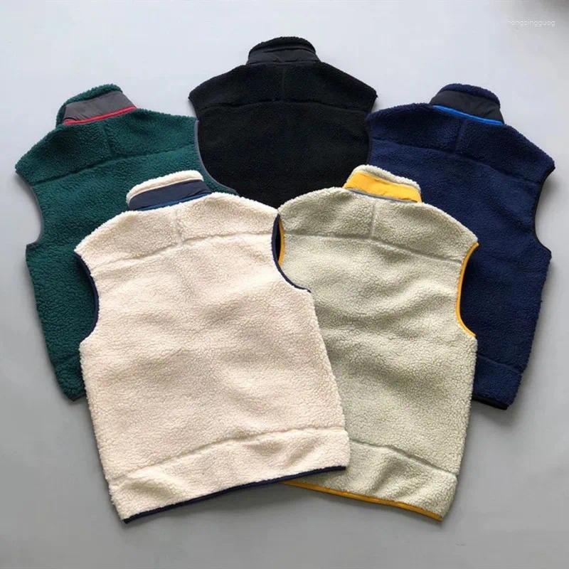 Men's Vests American Style Fleece Jacket Vest And Women's Outwear Lamb Wool Casual Loose Autumn Winter Sports