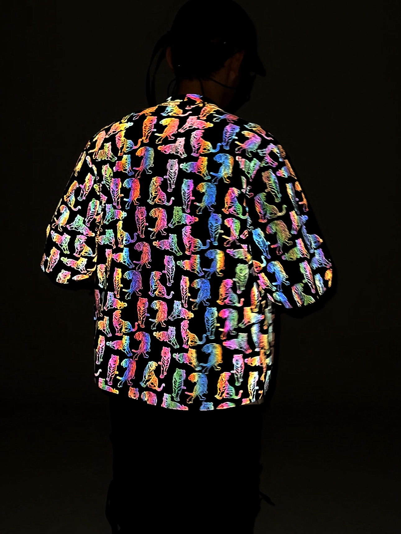 Mens Jackets Colorful reflective knitted kimono cardigan